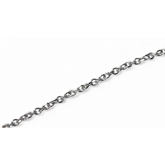 14K White Gold Diamond Drop Necklace With Teardrop Pendant & Chain 18" - Picture 5 of 11